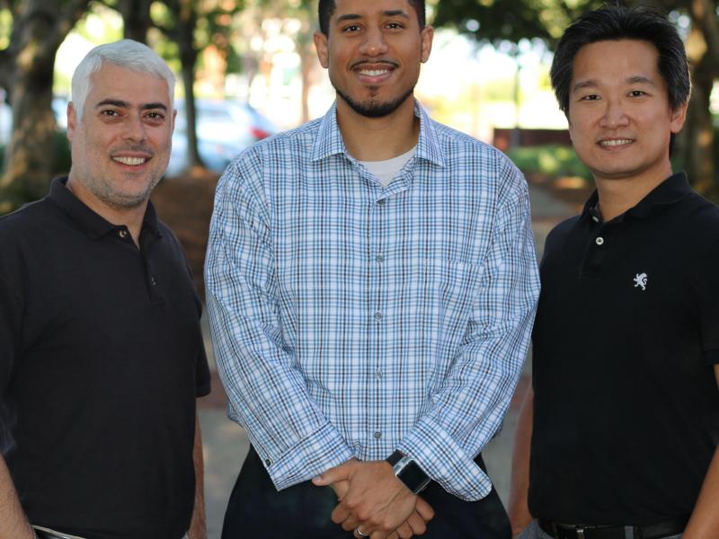 ISyE Professor and Director of the Master of Science in Analytics program Joel Sokol, Chris Anderson, and Kevin Chan